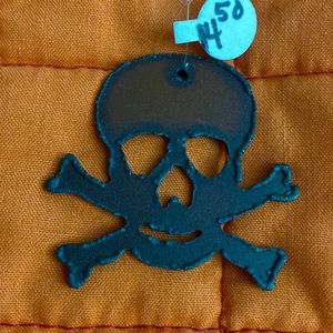 🆕Artisan-Made, Hand-Forged Iron Skull & Crossbones Pendant